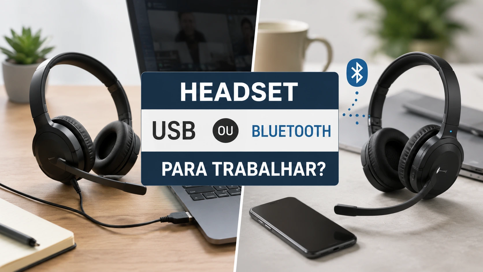 Headset USB ou Bluetooth para trabalhar